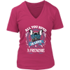 All You Need Is Love & A Frenchie Women's V-Neck Shirt