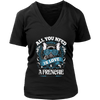 All You Need Is Love & A Frenchie Women's V-Neck Shirt