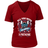 All You Need Is Love & A Frenchie Women's V-Neck Shirt